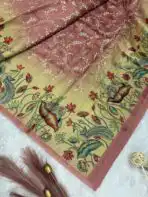 Varnika Vana (saree) - The painted forest - Dusty pink - Image 4