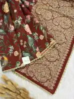Gulmohar Gatha (saree) - Tale of blossoms - Maroon