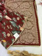 Gulmohar Gatha (saree) - Tale of blossoms - Maroon - Image 5