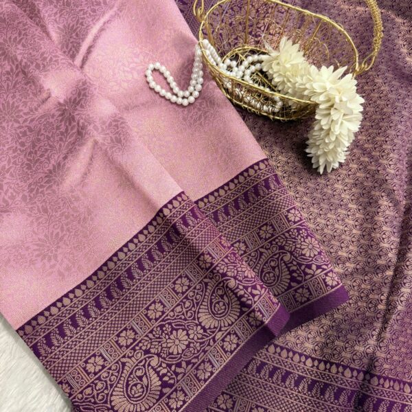 Raadhai (semi silk saree) - Mauve with violet