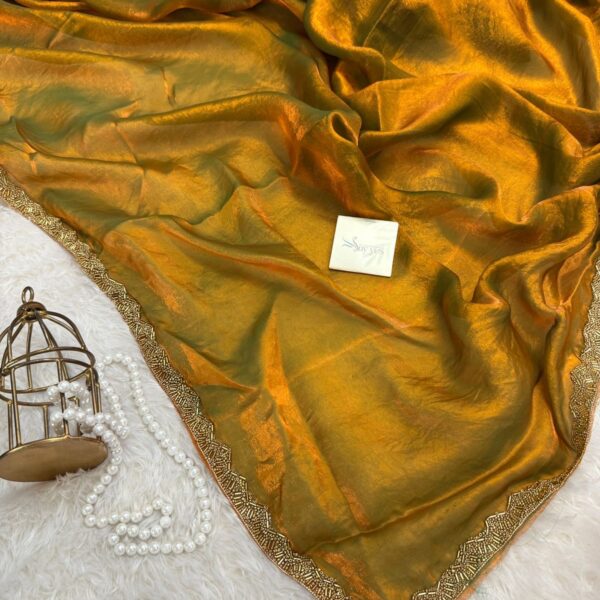 NoorPatta (Space silk saree) - Golden mustard