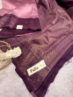 Raadhai (semi silk saree) - Mauve with violet - Image 3