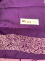 Raadhai (semi silk saree) - Mauve with violet - Image 4