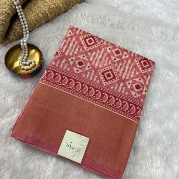 Padmaja (saree)- Coral