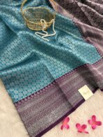 Anya (Semi silk jacquard ) - Rama blue and wine