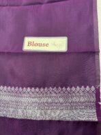 Anya (Semi silk jacquard ) - Rama blue and wine - Image 3