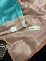 Anya (Semi silk jacquard ) -  Sky blue and peach - Image 2