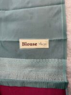 Anya (semi silk saree) - Fuchsia and ice blue - Image 3