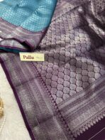Anya (Semi silk jacquard ) - Rama blue and wine - Image 2