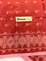 Raaga (Ikat woven Mul tissue) - Flame red - Image 3