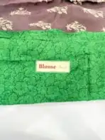 Jessi (Mul chanderi saree) - Eggplant & Green - Image 3