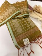 Raaga (Ikat woven Mul tissue) - Moss green