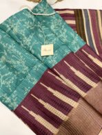Gulabi (Kattam Tussar silk) - Sea blue