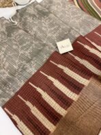 Gulabi (Kattam Tussar silk) - Grey - Image 2
