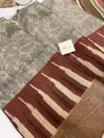 Gulabi (Kattam Tussar silk) - Grey - Image 2