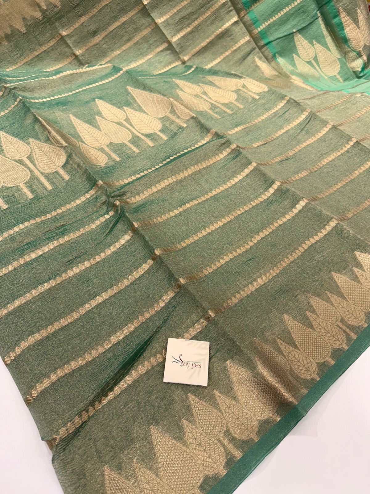 b8845eb8-1ca2-4f44-a73f-dda389577b2f Hiranya (Crushed tissue silk) - Persian green - Image 1