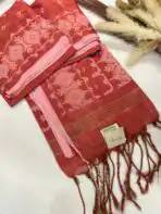 Raaga (Ikat woven Mul tissue) - Flame red