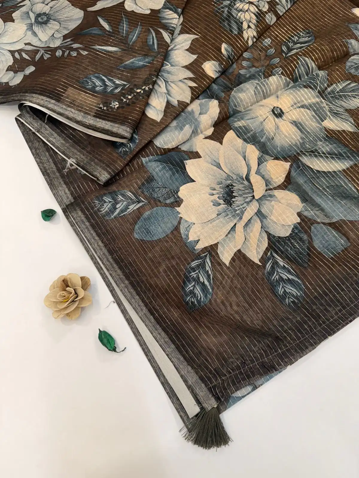 bfacebb8-cf4f-4bee-a3bf-03035c1a0ada Janet (Semi-silk blend saree) - Brown - Image 1