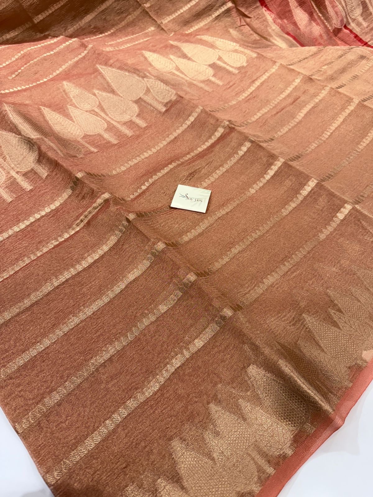 db7ec365-991b-4f3e-a7d3-5e196b10ace0 Hiranya (Crushed tissue silk) - Peach - Image 1