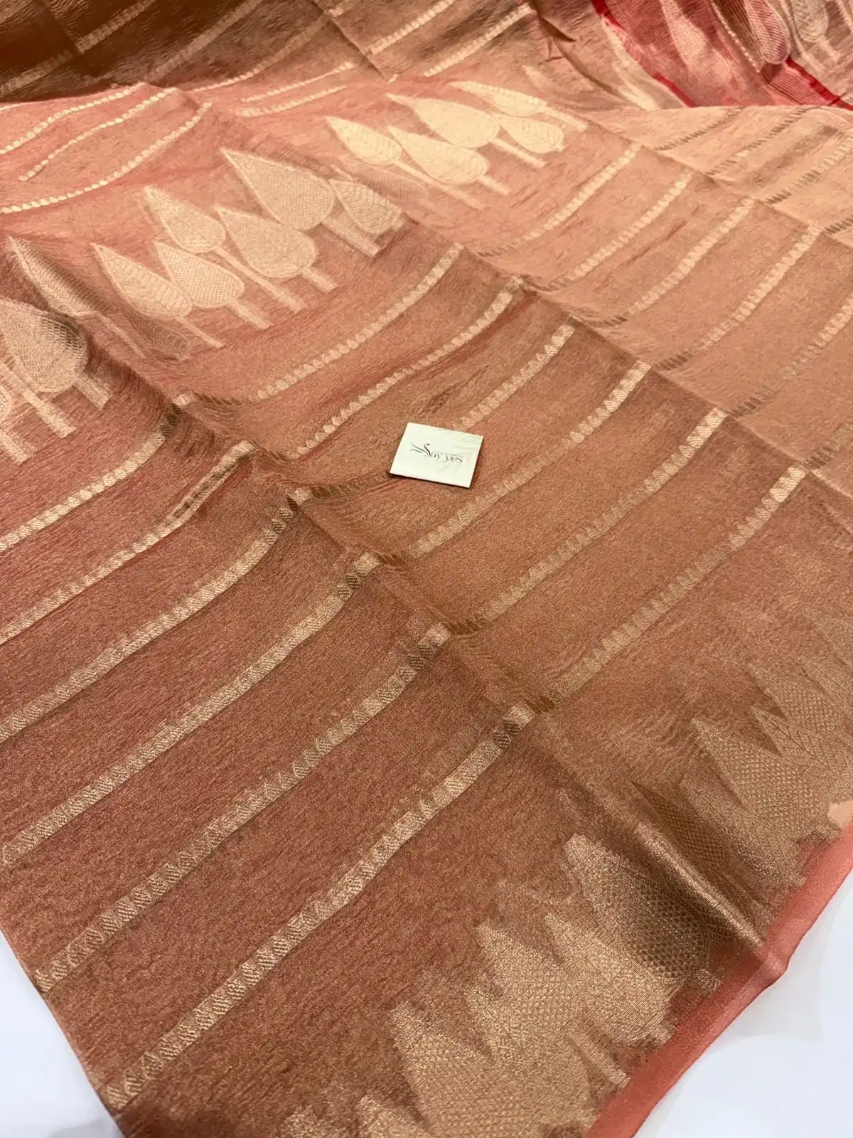 db7ec365-991b-4f3e-a7d3-5e196b10ace0 Hiranya (Crushed tissue silk) - Peach - Image 1