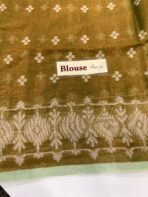 Raaga (Ikat woven Mul tissue) - Moss green - Image 3