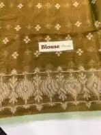 Raaga (Ikat woven Mul tissue) - Moss green - Image 3
