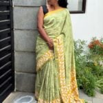 Jessi (Mul chanderi saree) - Lime & Yellow