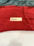 Jessi (Bandini Mul chanderi saree) - Steel teal & Deep Red - Image 3