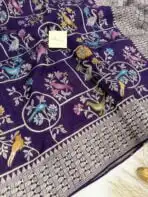 Amritha (Banarasi Paithani) - Twilight purple - Image 2