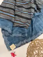 Aathmika (Handloom Tussar) - Earl blue - Image 2