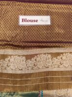 Poongothai (Tissue Kancheevaram silk) - Golden green - Image 5