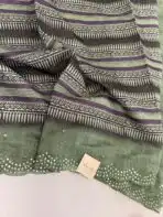 Aathmika (Handloom Tussar) - Forest Green - Image 2