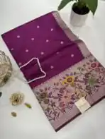 Paithani Heritage silk - Grape Wine - Image 2