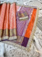 Sukhi (saree) - Orange - Image 4