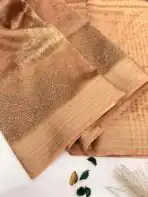 Kushi (Banarasi tissue silk) - Cantaloupe