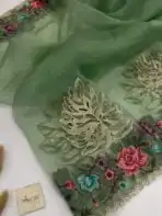 Madeleine (Pure Organza silk) - Sage frost