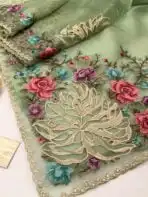 Madeleine (Pure Organza silk) - Sage frost - Image 3