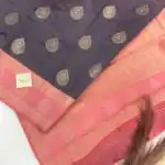 Thaaragai (Semi silk saree) - Deep plum & Coral