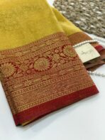 Meenakshi (Kanchi silk-blend) - Yellow & Red - Image 2