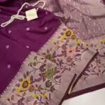 Paithani Heritage silk - Grape Wine