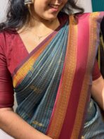 Mohini (Semi silk) - Slate blue - Image 6