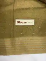 Kushi (Banarasi tissue silk) - Olive green - Image 6