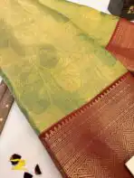 Chandrika (Kancheevaram tissue silk) - Pista green & Maroon