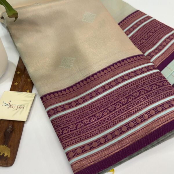 Aurelia (Soft tissue silk) - Ice blue & Magenta