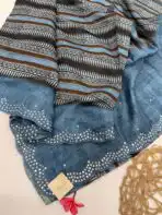 Aathmika (Handloom Tussar) - Earl blue