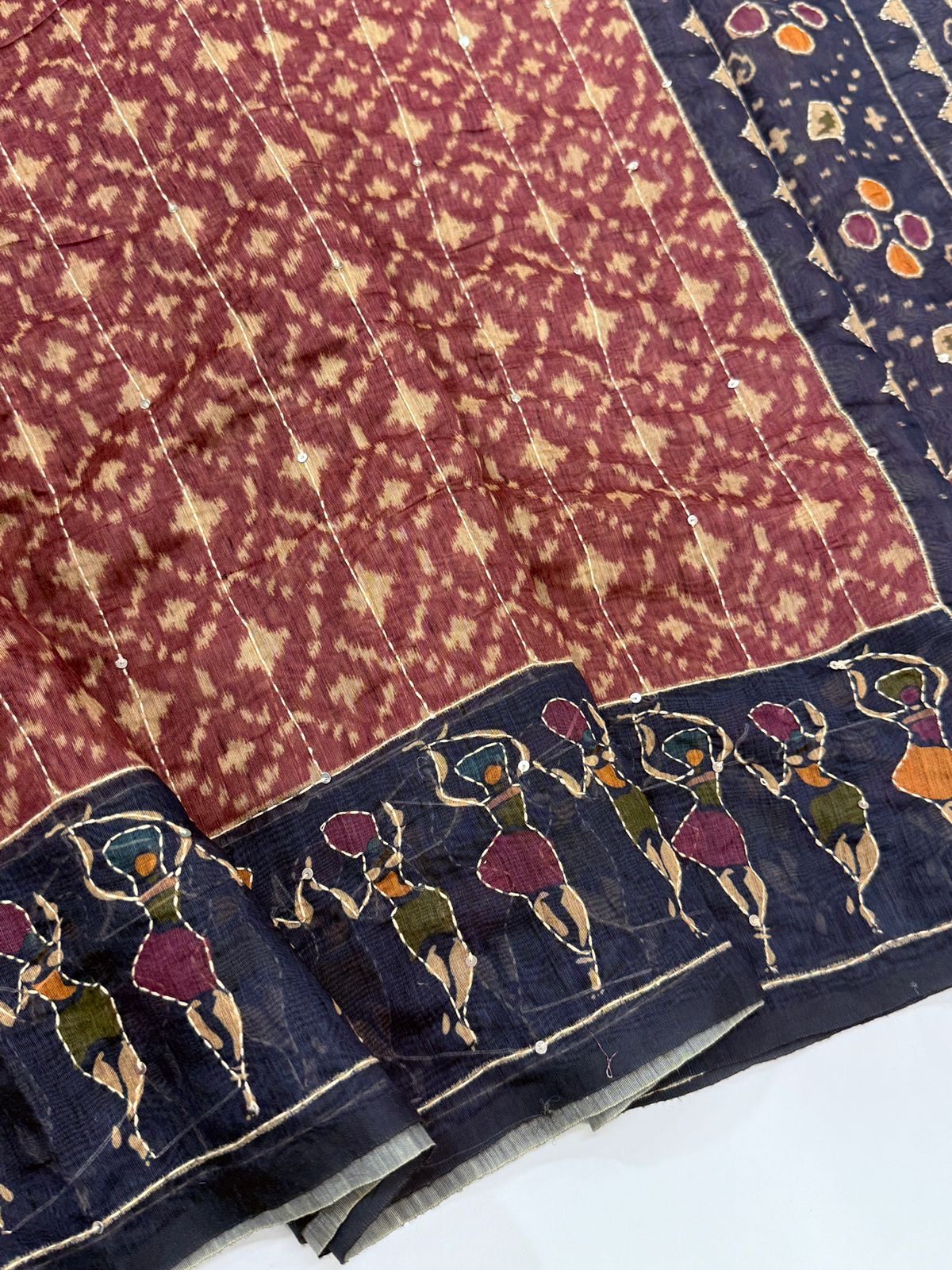 0507fcb5-287f-4219-97ce-668d0881599b Monica (Katha embroidered Chanderi) - Dusty rose - Image 1