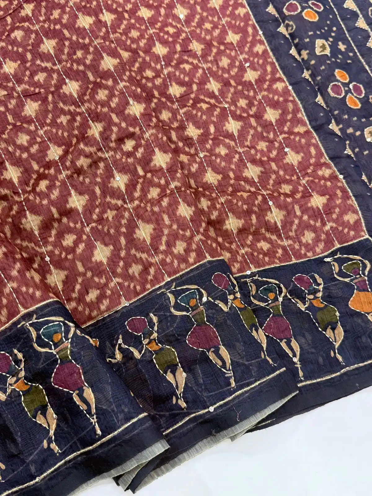 0507fcb5-287f-4219-97ce-668d0881599b Monica (Katha embroidered Chanderi) - Dusty rose - Image 1