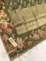 Mila (Tussar silk) - Moss green - Image 3