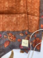 Seetha (Tussar silk) - Orange - Image 2