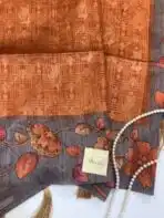 Seetha (Tussar silk) - Orange - Image 2